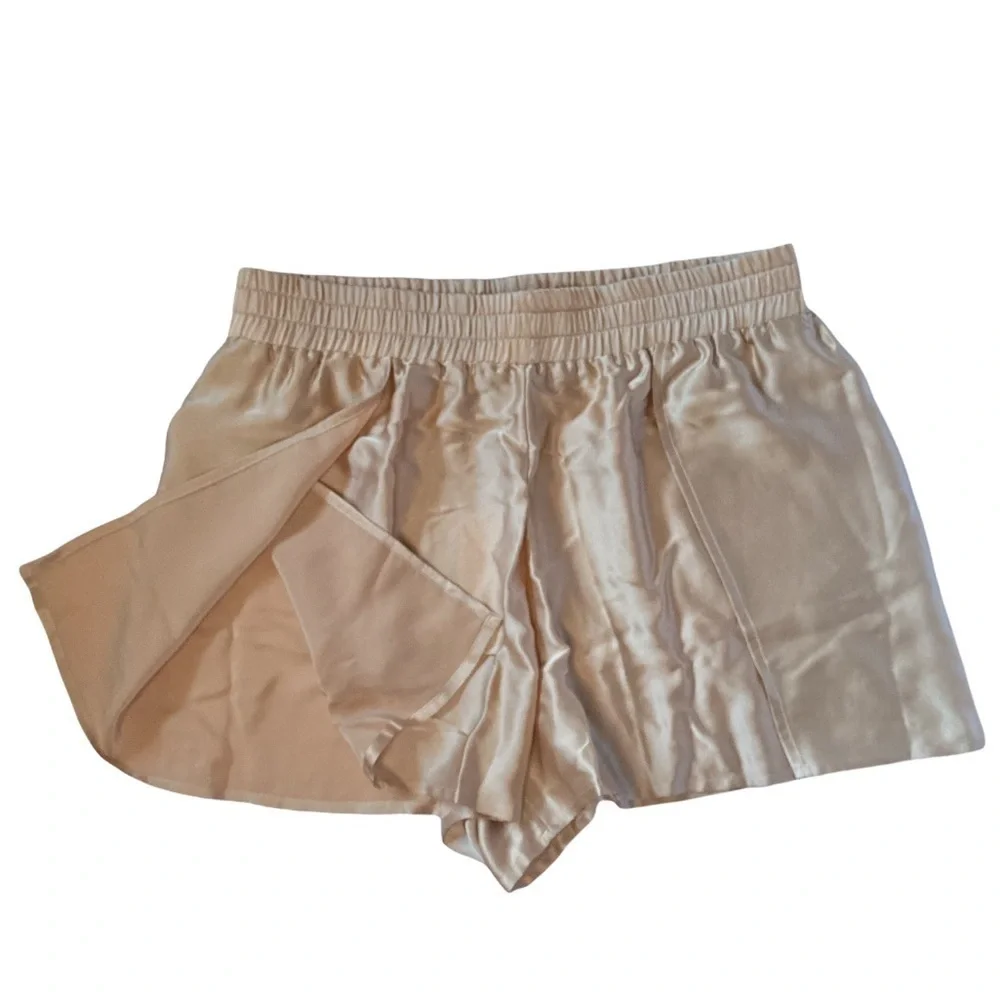 ALIX NYC 100% silk “Hester” rose gold pajama shorts loungewear